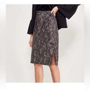 Banana Republic Jacquard Metallic Belted Pencil Skirt Size 8